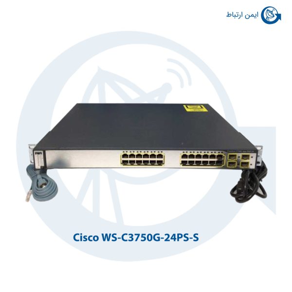 سوئیچ شبکه سیسکو 24 پورت مدل WS-C3750G-24PS-S