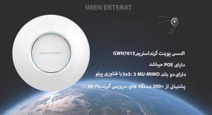 در این تصویر اکسس پوینت گرنداستریم مدل GWN7615 با قابلیت POE را می بینید