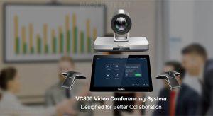 در تصویر شاهد ویدئو کنفرانس VC800 Phone Wired در رنگ مشکی هستید 