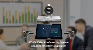 در این تصویر ویدئو کنفرانس یالینک VC800 Phone Wireless را در رنگ نقره ای مشاهده می کنید 
