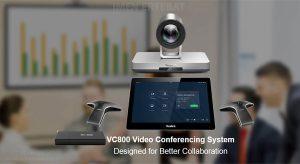 در تصویر زیر ویدئو کنفرانس یالینک VC800-VCM-CTP-VCH را در رنگ نقره ای مشاهده می کنید 