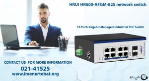 در این تصویر پورت های سوئیچ شبکه HRUI مدل HR600-AFGM-82S را مشاهده می کنید.