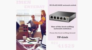 در این تصویر سوئیچ شبکه تی پی لینک TL-SF1005P را مشاهده می کنید.