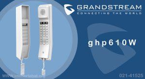 در این تصویر تلفن آسانسوری گرنداستریم ghp610W در رنگ سفید را مشاهده می کنید