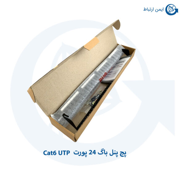 پچ پنل شبکه باگ 24 پورت Cat6 UTP مشکی