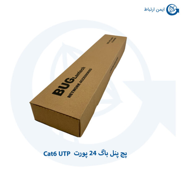 پچ پنل باگ 24 پورت Cat6 UTP مشکی