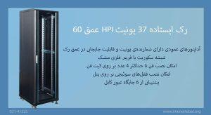 در این تصویر رک ایستاده 37 یونیت HPI عمق 60 را با درب شیشه سکوریت فریم فلزی را مشاهده می کنید 