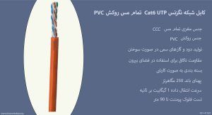 همانطور که کابل شبکه نگزنس Cat6 UTP تمام مس روکش PVC را در تصویر می بینید نارنجی است.