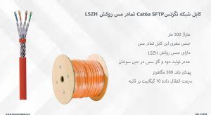 همانطور که می بینید کابل شبکه نگزنس Cat6a SFTP تمام مس روکش LSZH نارنجی رنگ است.
