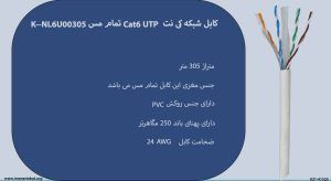 کابل شبکه کی نت Cat6 UTP تمام مس K--NL6U00305