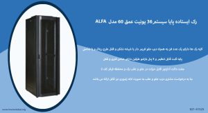 در این عکس رک ایستاده پایا سیستم36 یونیت عمق 60 مدل ALFA با درب شیشه ای مشاهده می کنید