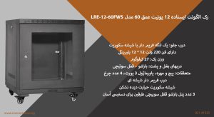 در این عکس رک ایستاده الگونت 12 یونیت LRE-12-60FWS با 3 پنل بازشو را مشاهده می کنید