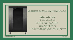 در این عکس رک ایستاده الگونت 18 یونیت عمق 80 مدل LRE-18/80FWS را در رنگ مشکی مشاهده می کنید