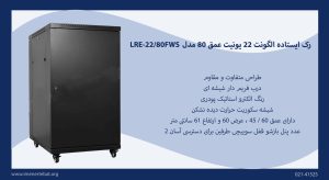 در این تصویر رک ایستاده الگونت 22 یونیت عمق 80 مدل LRE-22/80FWS را در رنگ مشکی مشاهده می کنید