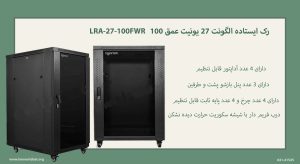 در این عکس رک ایستاده الگونت 27 یونیت عمق 100 LRA-27-100FWR با 4 عدد چرخ را مشاهده می کنید