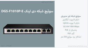 سوئیچ شبکه دی لینک DGS-F1010P-E