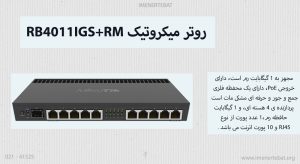 تصویر روتر RB4011IGS+RM به همراه 10 پورت POE را مشاهده می کنید