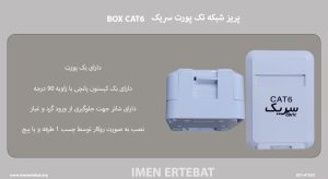 در این تصویر پریز شبکه تک پورت سریک BOX CAT6 را می بینید.