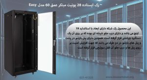 در این تصویر رک ایستاده 28 یونیت مبتکر عمق 60 مدل Easy را در رنگ مشکی میبینید.