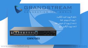 در این محصول روتر VPN گرنداستریم مدل GWN7003 را مشاهده می کنید که دارای 11 پورت است.