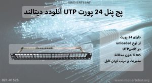 تصویر پچ پنل 24 پورت UTP آنلودد دیتالند مدل DLPP6U24 را در رنگ مشکی مشاهده می کنید