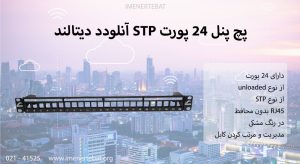 تصویر پچ پنل 24 پورت STP آنلودد دیتالند DLPP6S24 را در رنگ مشکی مشاهده می کنید