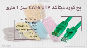 در تصویر پچ کورد دیتالند CAT6 UTP سبز را مشاهده میکنید