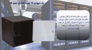 در این تصویر رک دیواری 12 یونیت لاجیک عمق 60 را در رنگ مشکی مشاهده می کنید