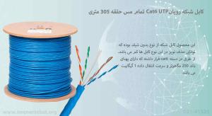 کابل شبکه رویان Cat6 UTP تمام مس حلقه 305 متری