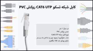 در تصویر کابل شبکه تسکو CAT6 UTP روکش PVC با متراژ 1 متر را مشاهده مینمایید