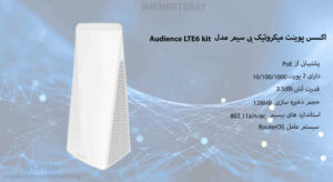  در این تصویر اکسس پوینت میکروتیک بی سیم Audience LTE6 kit را مشاهده می کنید.