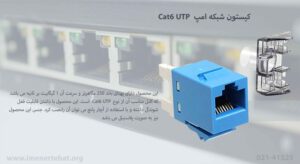 در این تصویر کیستون امپ Cat6 UTP را در رنگ آبی مشاهده می کنید