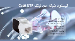 در این عکس کیستون شبکه دی لینک Cat6 UTP را در رنگ سفید مشاهده می کنید.
