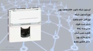 در این تصویر کیستون شبکه دانوب cat6 UTP پهن که دارای بدنه پلاستیکی است را مشاهده می کنید