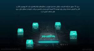 در این تصویر گوشی ویپ یالینک T31G W/O PSU را می بینید که مجهز به تراشه قدرتمند است 