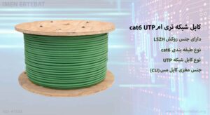 در این تصویر کابل شبکه تری ام cat6 UTP دارای روکش LSZH را می بینید