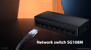 در این تصویر سوئیچ شبکه تندا مدل SG108M را در رنگ مشکی می بینید.