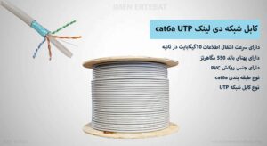 در این عکس کابل شبکه دی لینک cat6a UTP از نوع UTP را می بینید